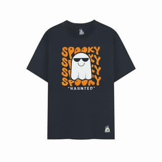 KUCHU Unisex Kids T-Shirt – Spooky Haunted Digital Print, Black, Cotton-Modal Blend, Softer & More Breathable Than 100% Cotton, Boys & Girls Casual Wear