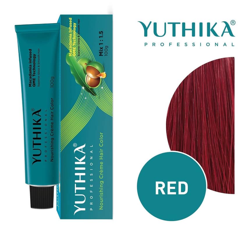 Yuthika Professional Creme Hair Color Red 100gm, Permanent Hair Colour for Women & Men, Professional Salon Hair Colour view 3