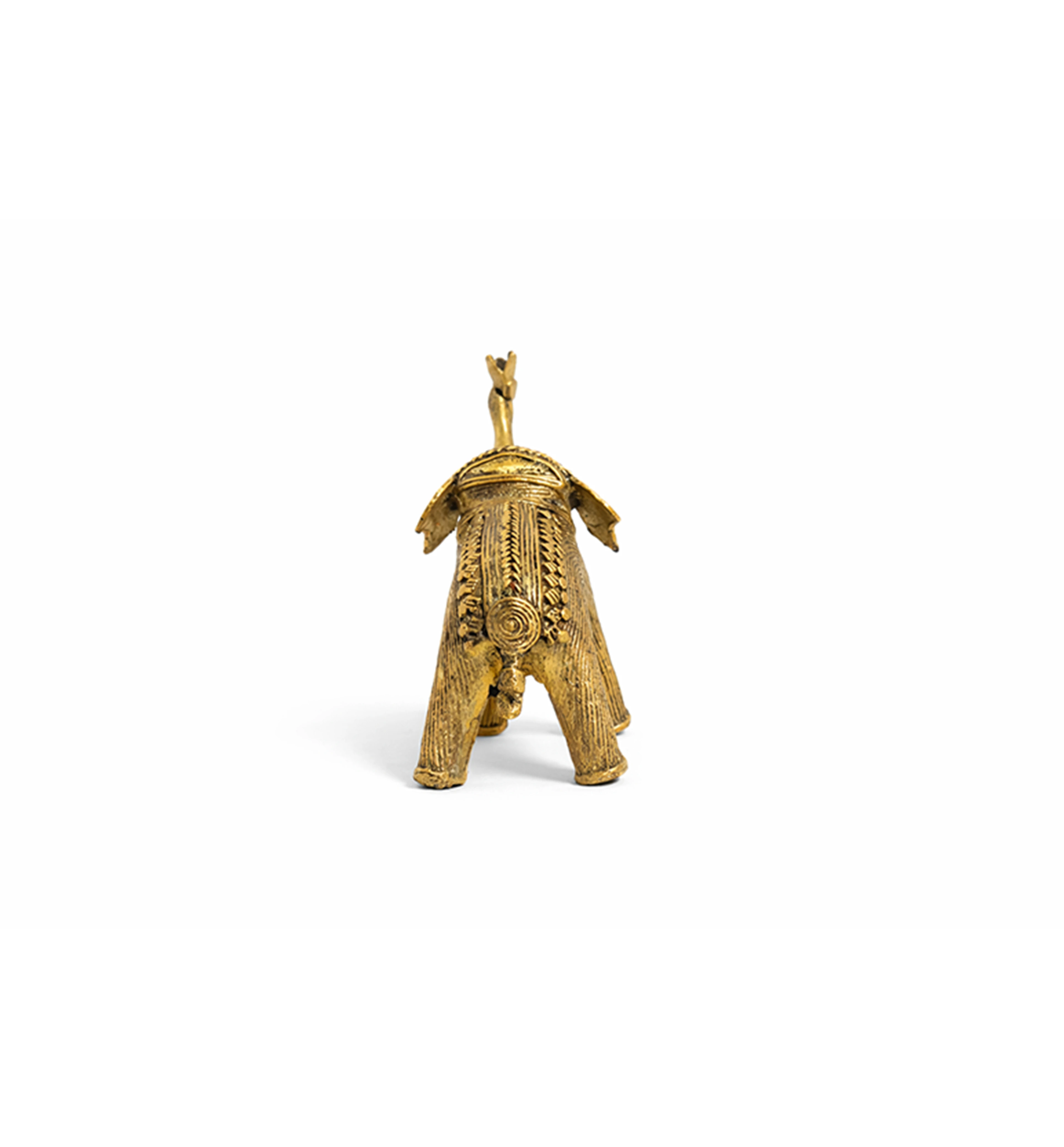 Handcrafted Brass Elephant with Lotus – Small | Tribal Bhareva Craft Showpiece view 5