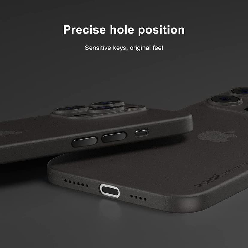 Memumi Ultra Slim 0.3mm Back Cover Case for Apple iPhone 14 Pro Max - Black view 2