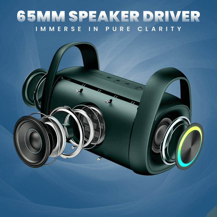 Cellecor CLB-90 STROM | 10 Hr Playtime | BT-v5.3 | 2600mAH | Water Resistant 10 W Bluetooth Speaker-green view 9