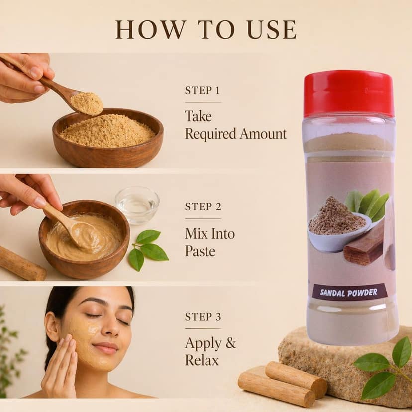 alNaqi Sandal Powder 50g - 100% Pure & Natural Chandan Powder for Face Pack, Ayurvedic Cooling Face Mask, Premium Ritual Grade view 5