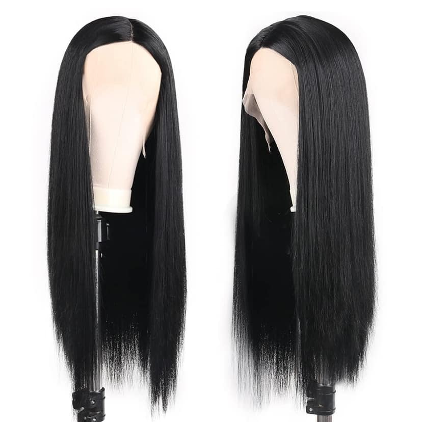 Akashkrishna Hair Wig Black Wig for Women Girls Long Straight Hair Wig Natural Fashion Cute Synthetic Wigs for Daily Party Cosplay view 5