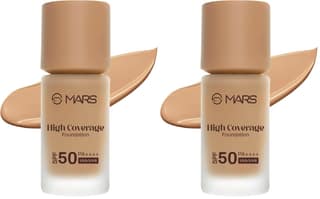 MARS SPF50 PA++++ High Coverage Foundation | Blemish Free & Blendable Makeup | For All Skin Type | IN-VIVO Tested with 5 Star UVA+UVB Protection Boost Rating (40ml) (SHADE-07) (Pack of 2) MARS SPF50 PA++++ High Coverage Foundation | Blemish Free & Blenda