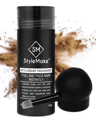 StyleMake Thickener Hair Fiber Light Brown 28g + Applicator | Precision Duo StyleMake Thickener Hair Fiber Light Brown 28g + Applicator | Precision Duo - Light Brown + Applicator / 14 g (Pack of 2)