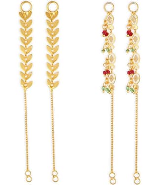 1gram gold Plated Kanchain Ear chain earcuff Ear to Ear Combo for Women & Girls