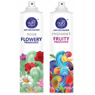 Aura Aerosols Air Freshener 300ml (Pack of 2) - Rose & Midnight