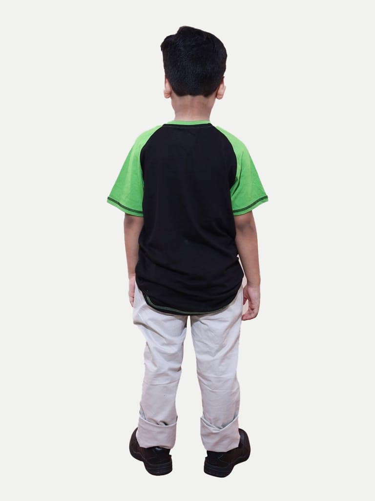Boys Black Sequence Embroidery T-shirt view 4