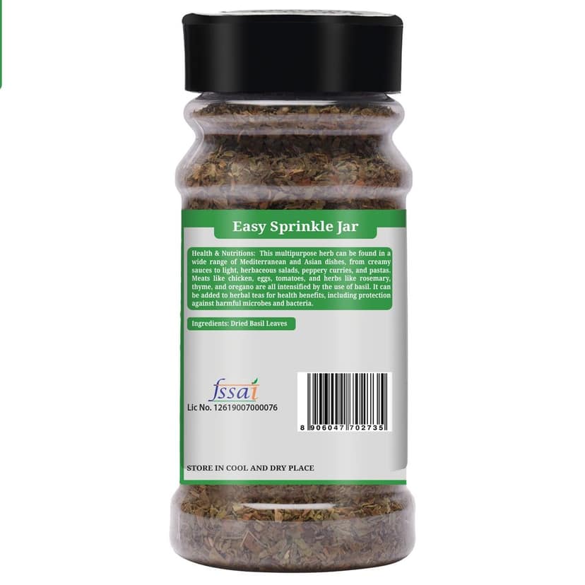 Organic Nation Basil Leaves 30g (pack of 2) | Premium Sun-Dried Basil for Italian, Thai & Continental Cooking view 8