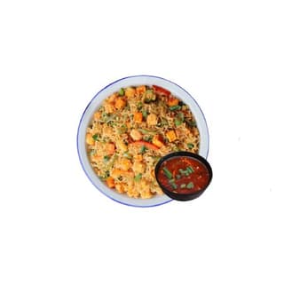 Paneer Chopper Rice with Gravy Half