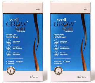 Brinton WellGrow Gold Hair Serum for Hair Care Women Men (30ML) x Pack of 2