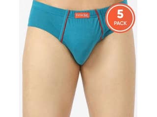 VIP Frenchie Plus Mens Cotton Briefs, Ultra-Soft, All-Day Comfort Fit, Assorted Colours - Pack of 5 - 95