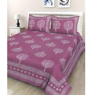 Cotton Print Double Bed Bedsheet with Two Pillow Cover