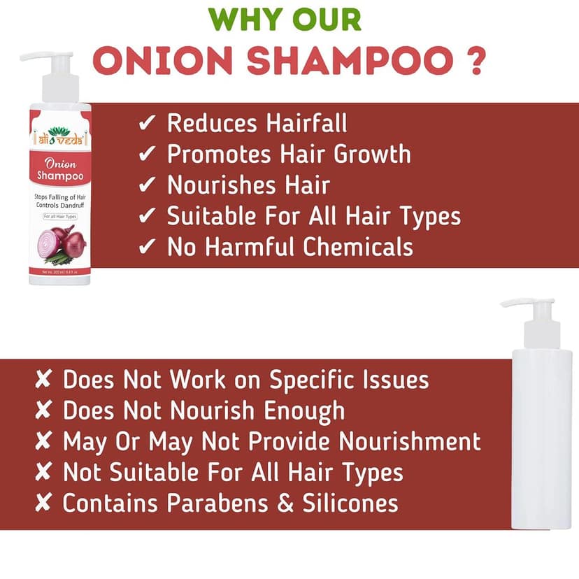 Ayurvedic Onion Shampoo, Stop Falling of Hair, Controls Dandruff, Healthy Hair, Nourishment of Your Hair, 200 ml Pack of 1 view 7