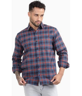 TrendiVastra Cotton Blend Slim Fit Checks Full Sleeves Men's Casual Shirt - Multicolor ( Pack of 1 )