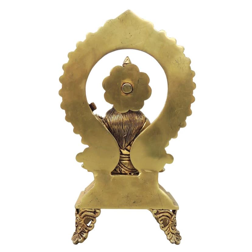 Brass Saraswati Ji Idol Statue - Traditional Decorative Murti, Height : 9.5 Inch (BSMAS1540 E) view 3
