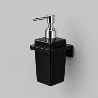 Ceramic Black Soap Dispenser Unbreakable Glossy Finish (RB-137)