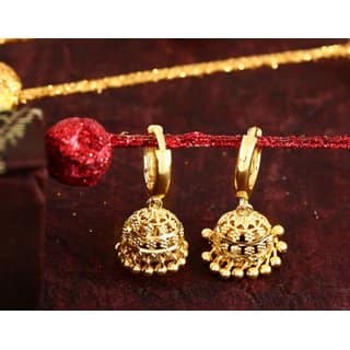 Traditional 1gm gold and micron plated jhumkis