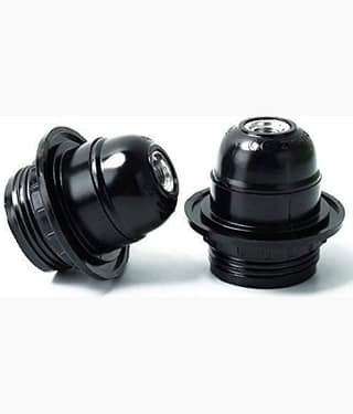 DAJUBHAI E27 Bulb Holder Screw Type Pendant Black - Pack of 2