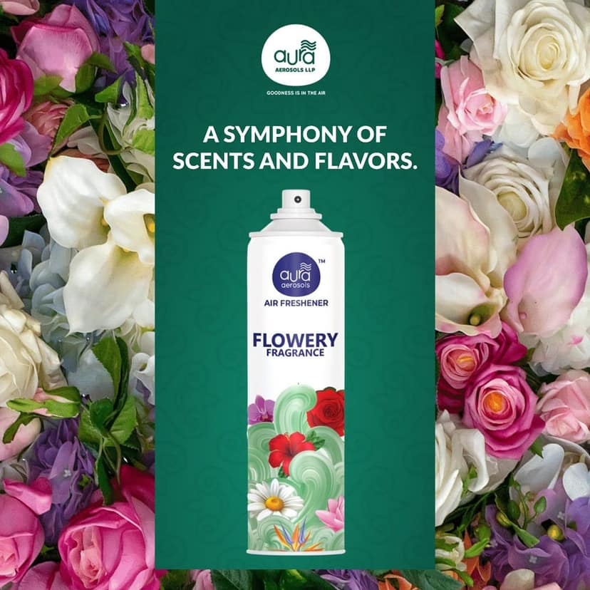 Aura Aerosols Air Freshener 300ml (Pack of 2) - Rose & Coffee view 3