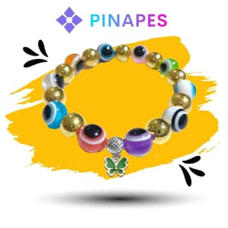 Pinapes “Nature’s Beauty” Beaded Butterfly Charm Bracelet – Multicolor