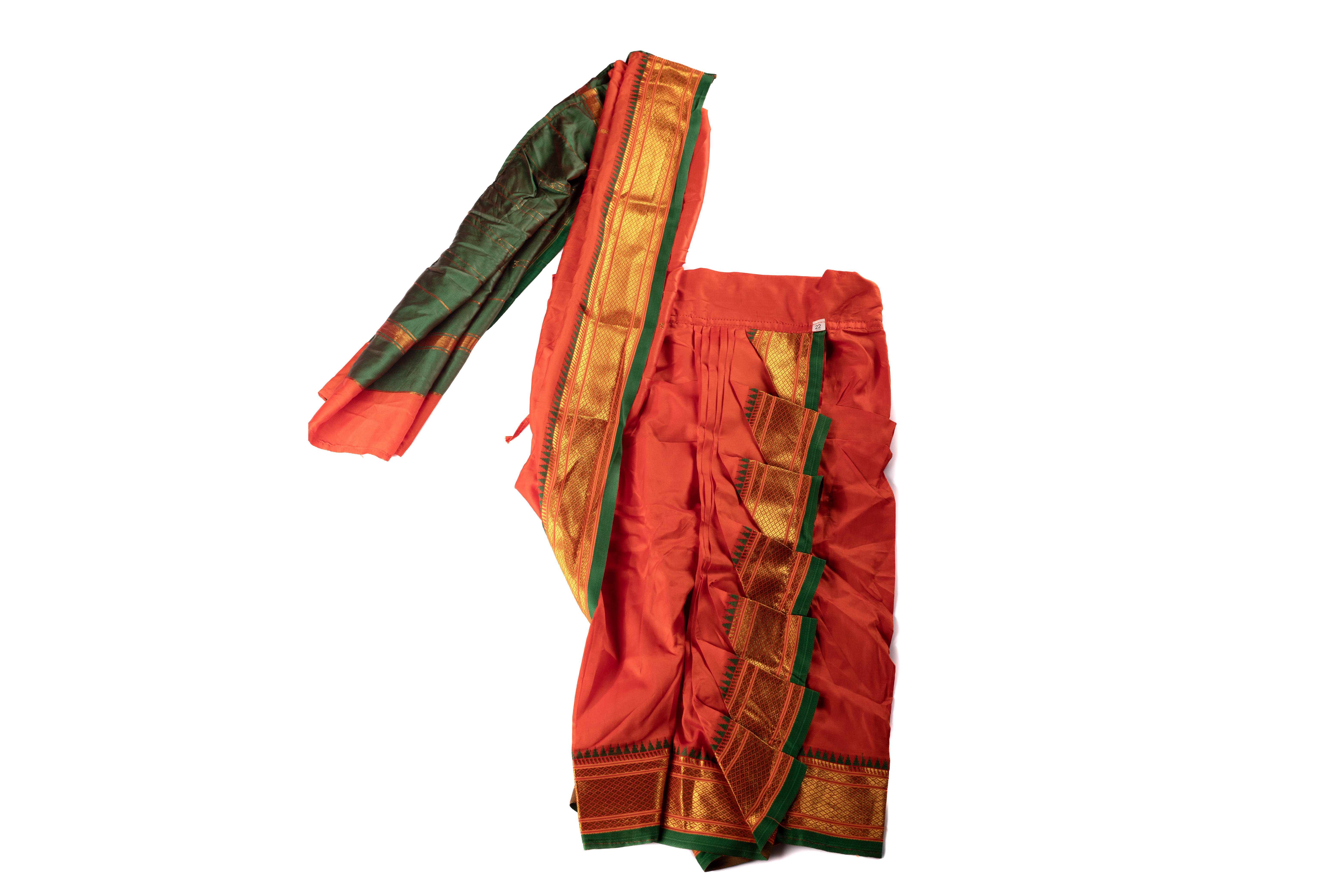 Readymade Nauvari Saree and Khun Frock Set view 3