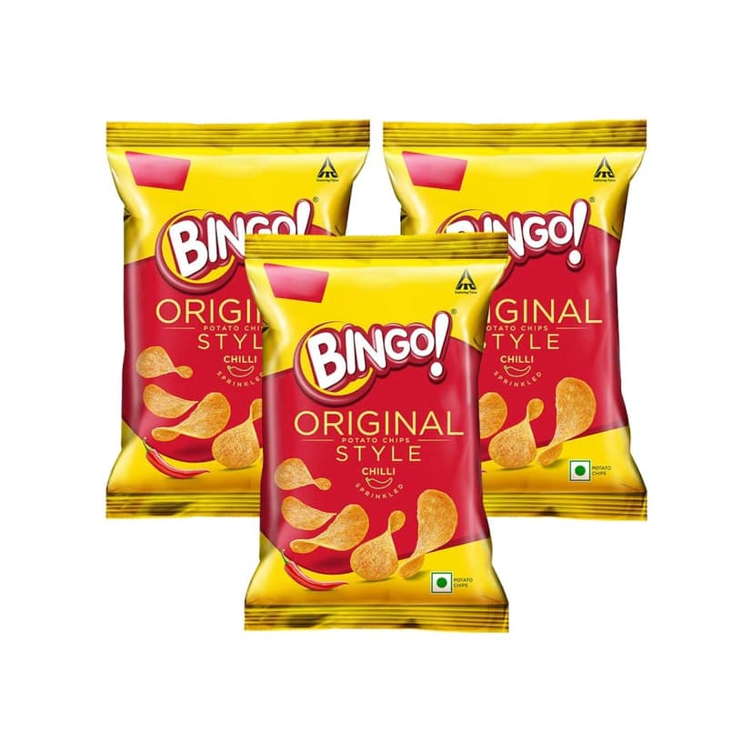 Bingo Original Style Chilli Sprinkled Potato Chips - Pack of 3 view 2