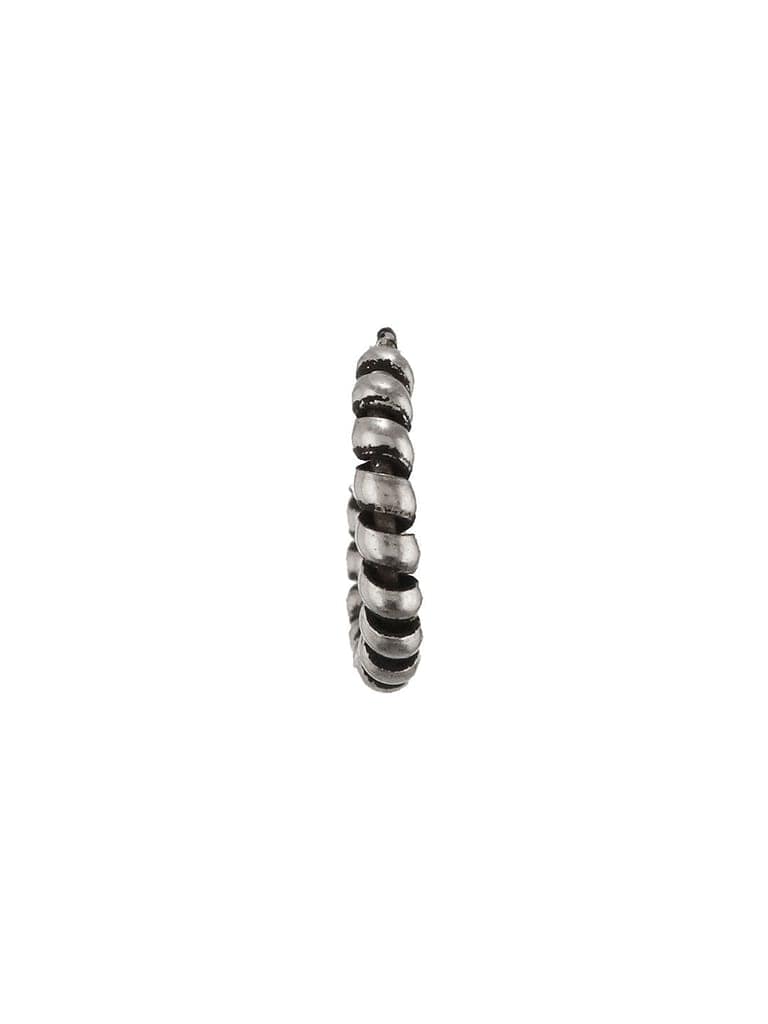 925 Sterling Silver Oxidised Hoop Bali Nose Ring view 6