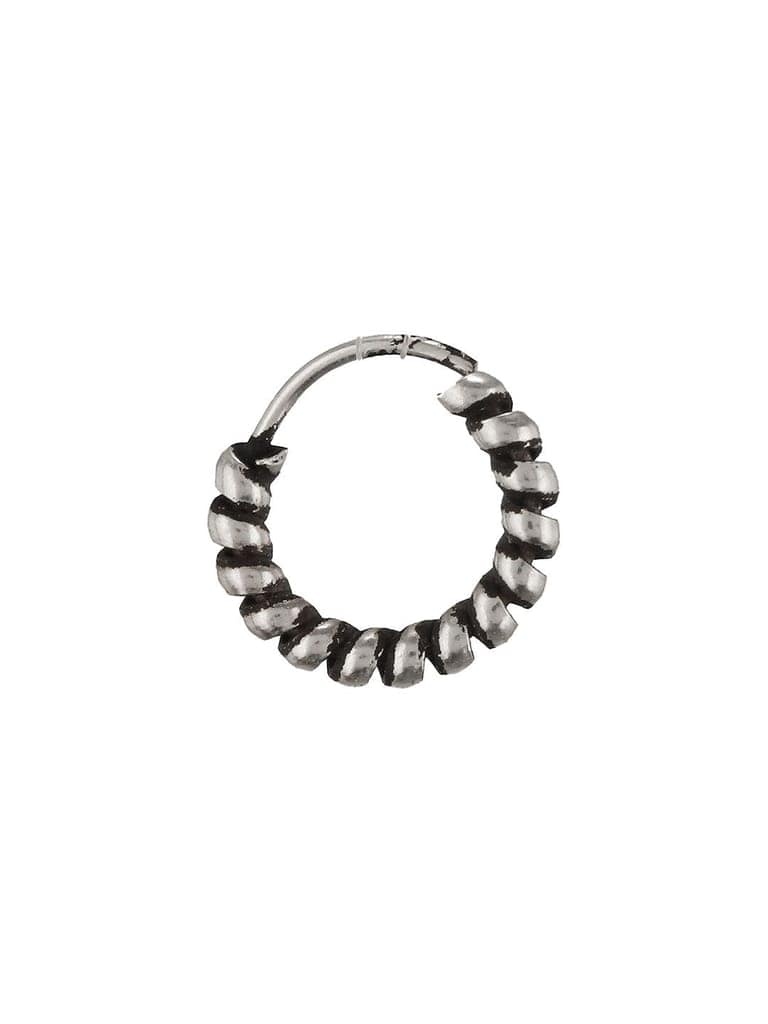 925 Sterling Silver Oxidised Hoop Bali Nose Ring view 7