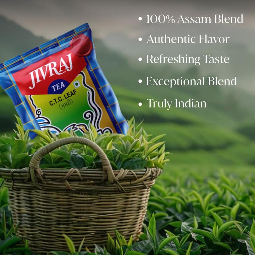Jivraj Tea 250gm | CTC Assam Black Leaf Tea | Chai Patti Powder | Pouch 250g view 7