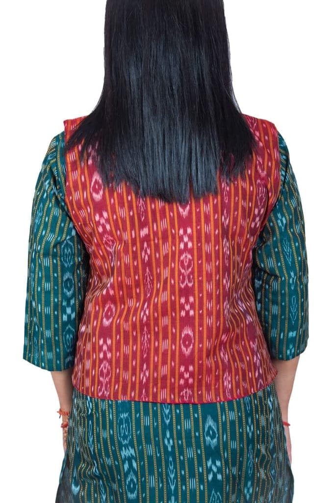 GHL � GUENDICHA HAAT LLP Sambalpuri Certified Handloom Women's Pure Cotton Jacket view 3