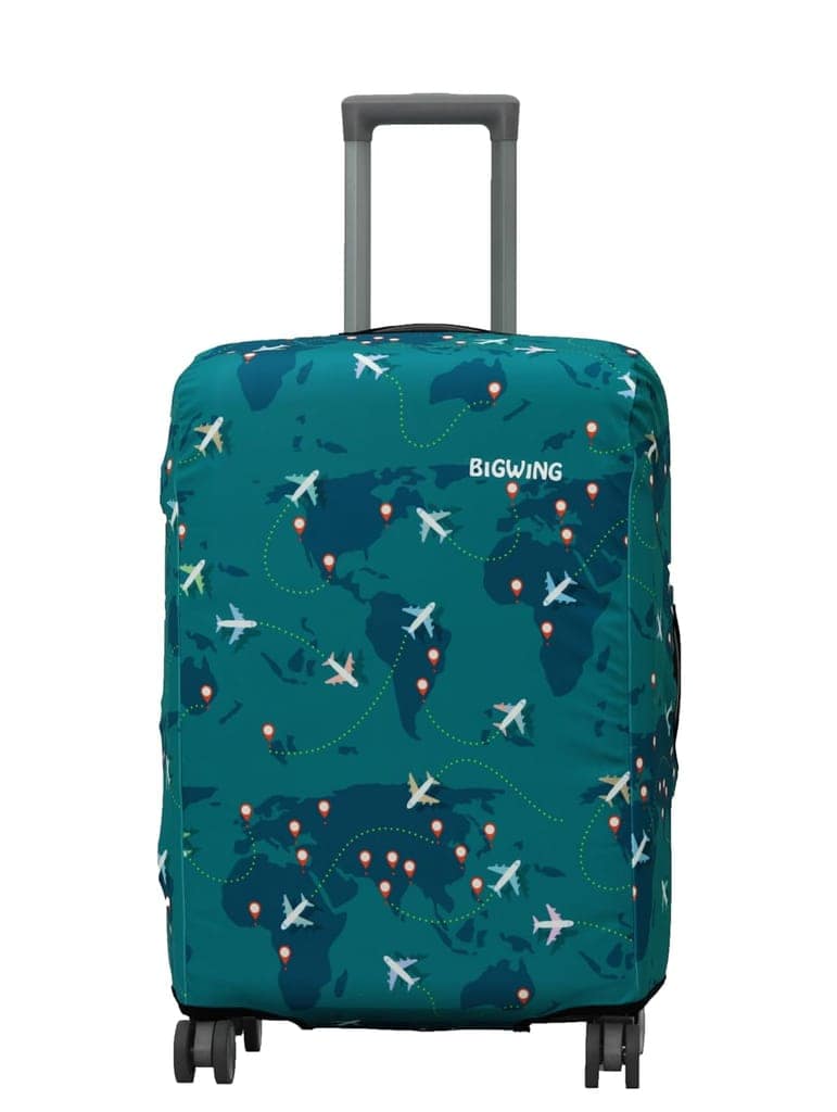 Map Print Polyester Fabric (24' Inch) Medium Size Protective Hard Luggage Trolley Bag Cover (Fits Only On Fiber/Plastic Trolley Bag) view 2