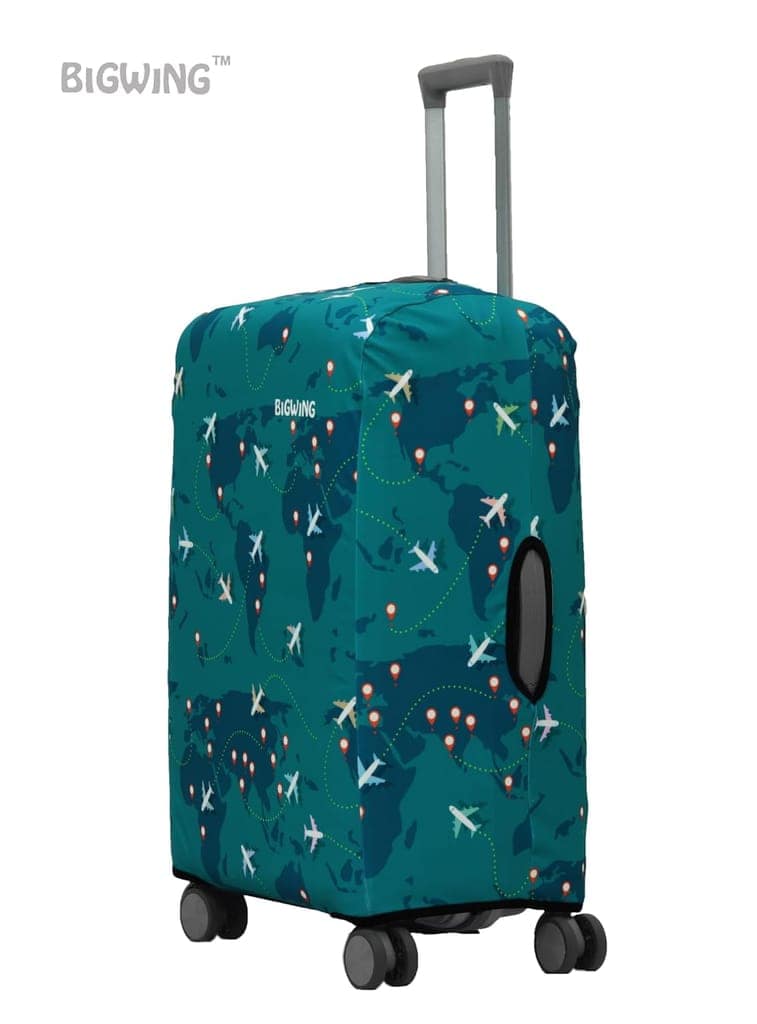 Map Print Polyester Fabric (24' Inch) Medium Size Protective Hard Luggage Trolley Bag Cover (Fits Only On Fiber/Plastic Trolley Bag) view 3