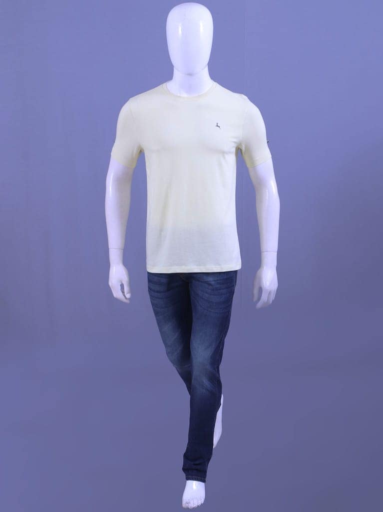 Men's Lt.Yellow S/J Crew Neck view 3