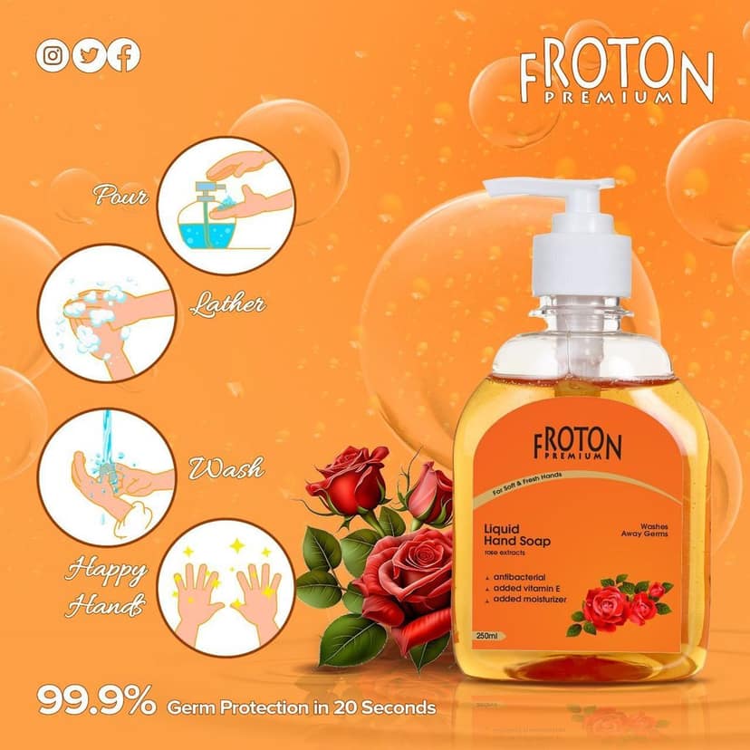 Froton Handwash Rose & Greenapple 250ml Pack of 2 view 3