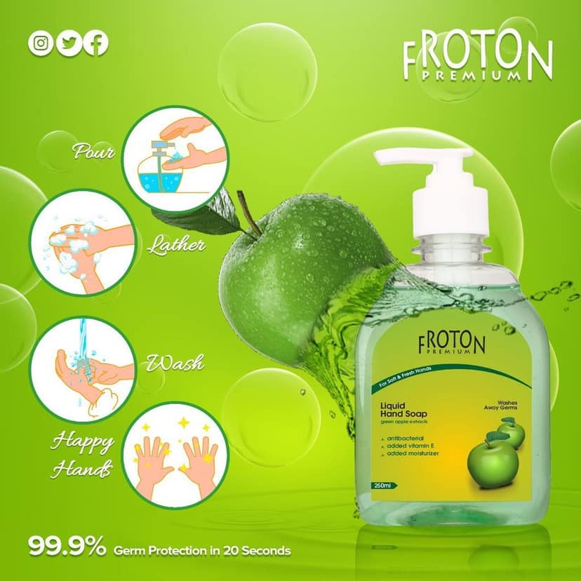 Froton Handwash Rose & Greenapple 250ml Pack of 2 view 4
