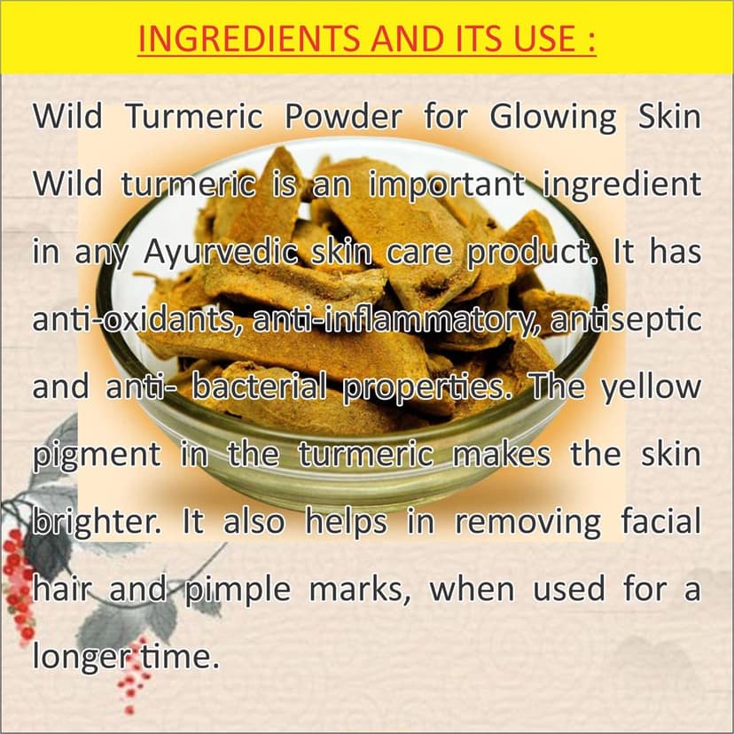 Amba haldi powder /Kasturi haldi / Wild turmeric powder | IT IS GOOD FOR SKIN PROBLEM | (70Gms) view 4