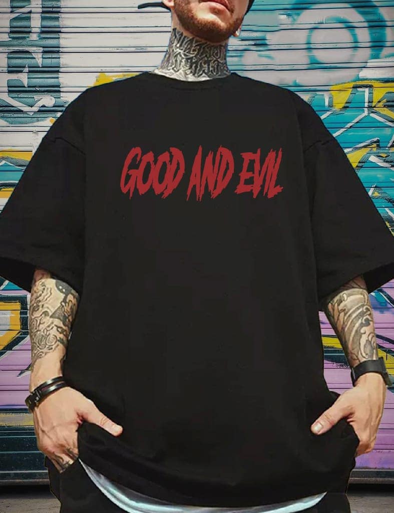 SCOTT FINCHER Men's Good and Evil Skull Graphic Tee - Spirit of Adventure : AA(ARN)BLACK_303 view 4