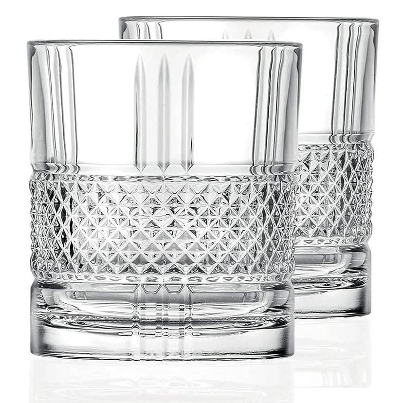 Premium Stylish,Crystal Bourbon Whiskey Brandy Glasses Wine Glass Crafted Lead Free Glass Great Rocks Barware for Scotch Bourbon Liquor Cocktail Drinks Spirit Drinks Scotch Cognac,(310 ml)