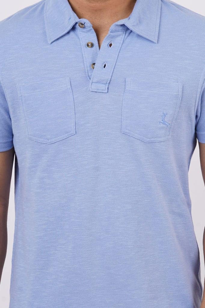 Men's Lavender Solid Polo T-Shirt view 4