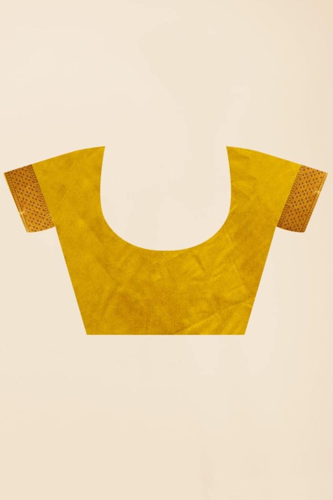 Yellow Dola Silk Saree view 5