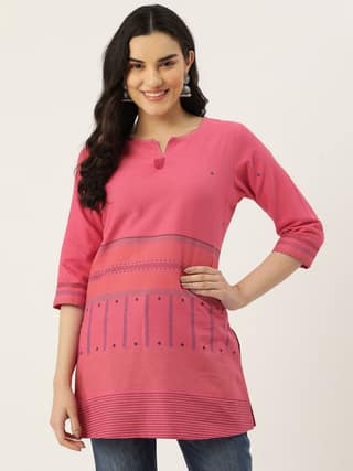 Woven Design Pure Cotton Kurti