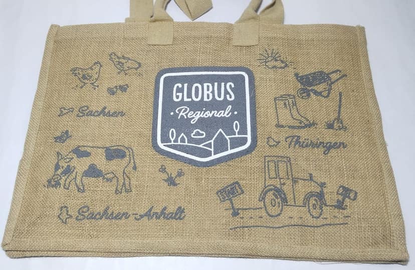 This Globus Regional reusable jute tote bag is the perfect way to carry your groceries, books, or anything else view 2