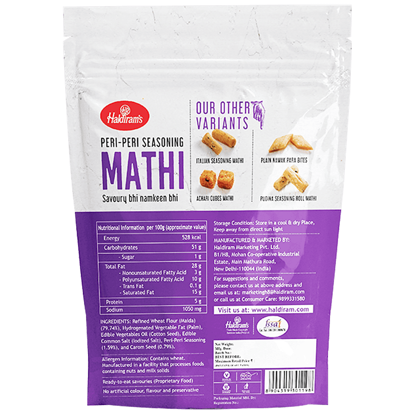 Haldiram Peri Peri Seasoning Mathi, 250 G view 2