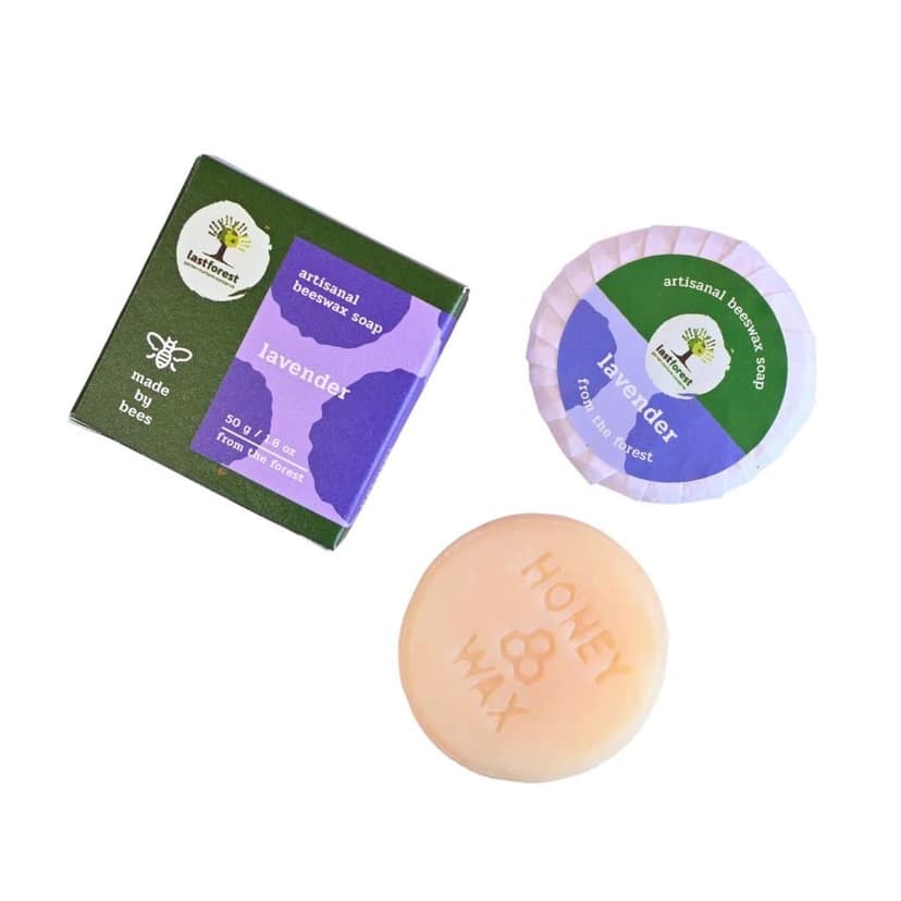 Last Forest Artisanal, Handcrafted, Handmade, Natural 'Pebbles' Beeswax Soap, Lavender, 50g - 100% Natural Ingredients, Moisturizing, Natural Beeswax, Bathing Soap for Men and Women view 3