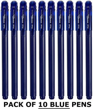Pentel Energel 0.5 Roller Ball Pen Set - Pack of 10 (Blue)