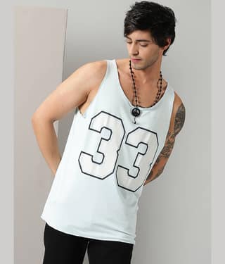 RodZen Pack of 1 Polyester Gym Vest For Men ( Blue )