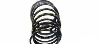 Black Glass Bangles with Rhinestones