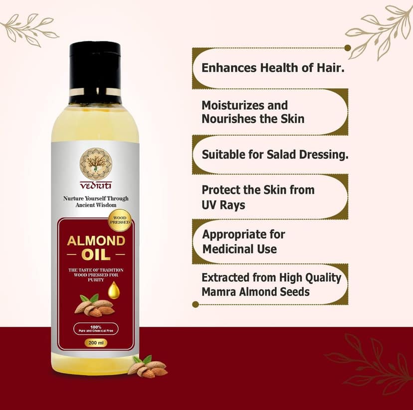 Wood Pressed Almond Oil l Kashmiri Mamra Almond view 4