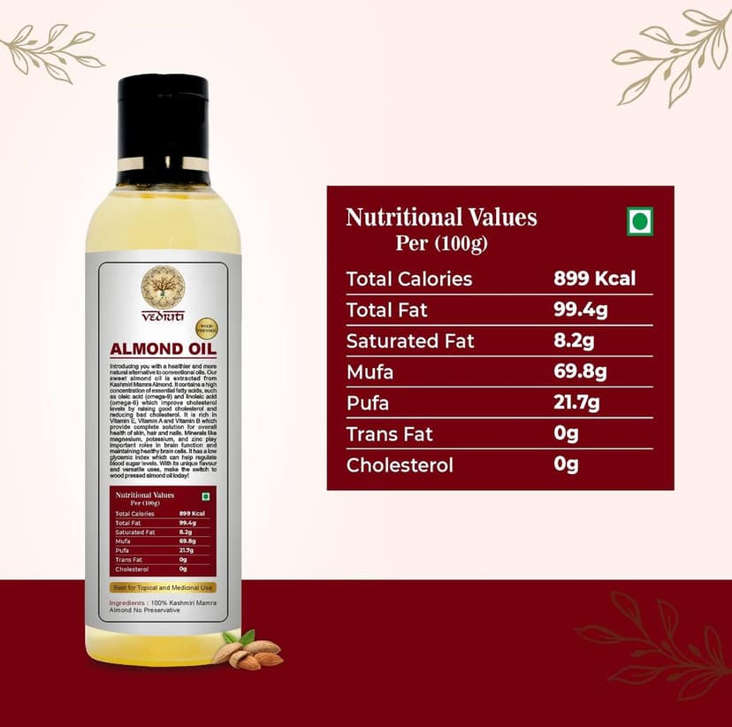 Wood Pressed Almond Oil l Kashmiri Mamra Almond view 5
